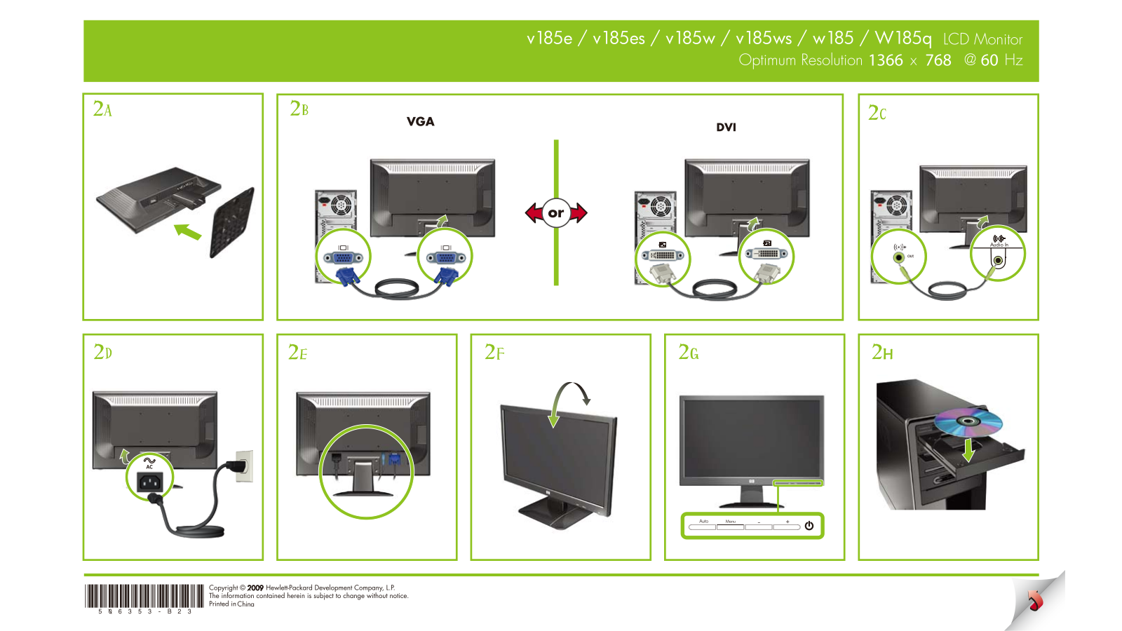 HP Compaq W185q Setup Poster