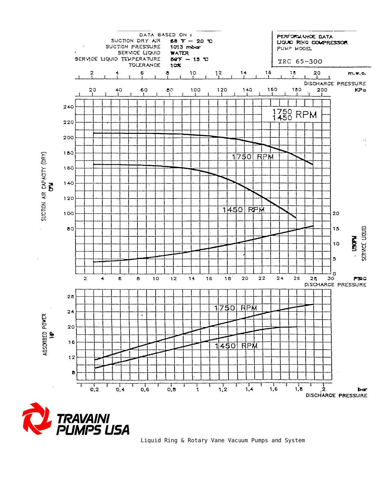 TRAVAINI PUMPS USA TRC 65-300 Technical data