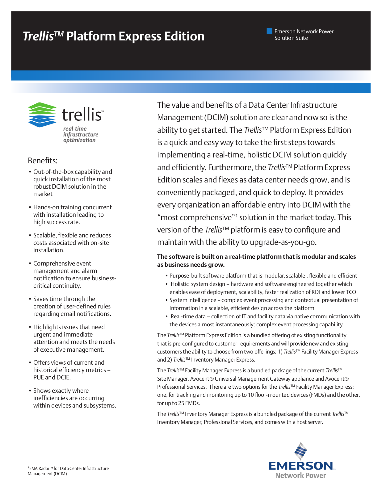 Emerson Trellis Platform Express Edition Brochures and Data Sheets