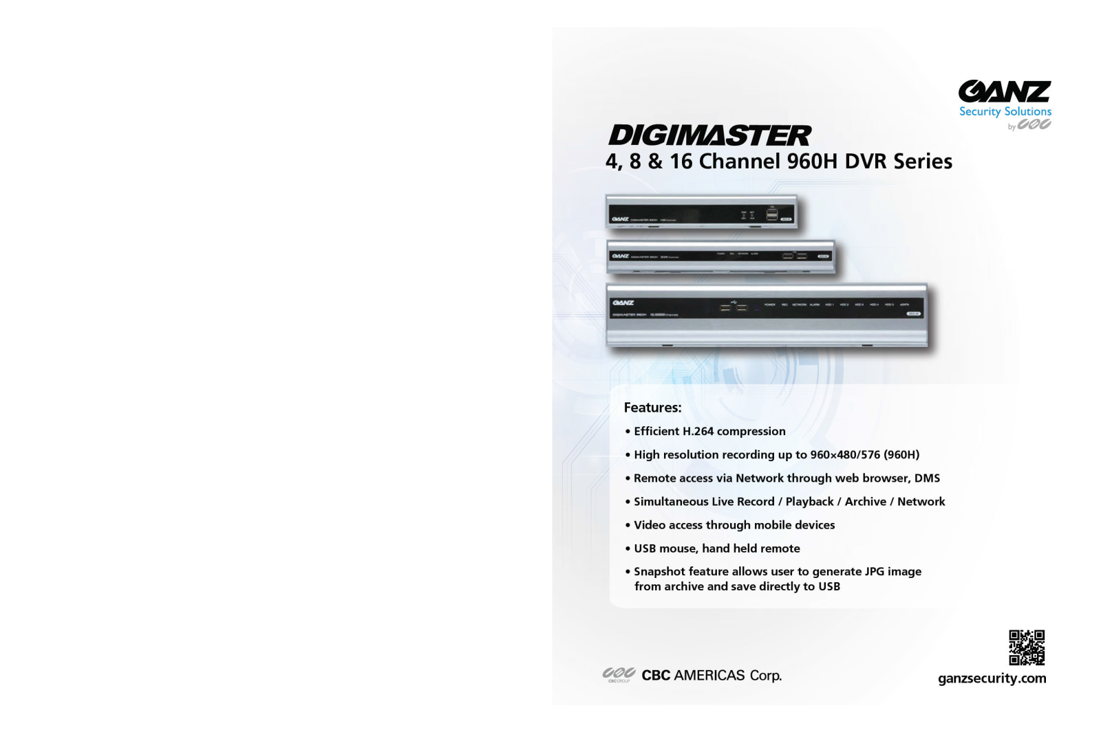 Ganz DR-4FX1 Specsheet