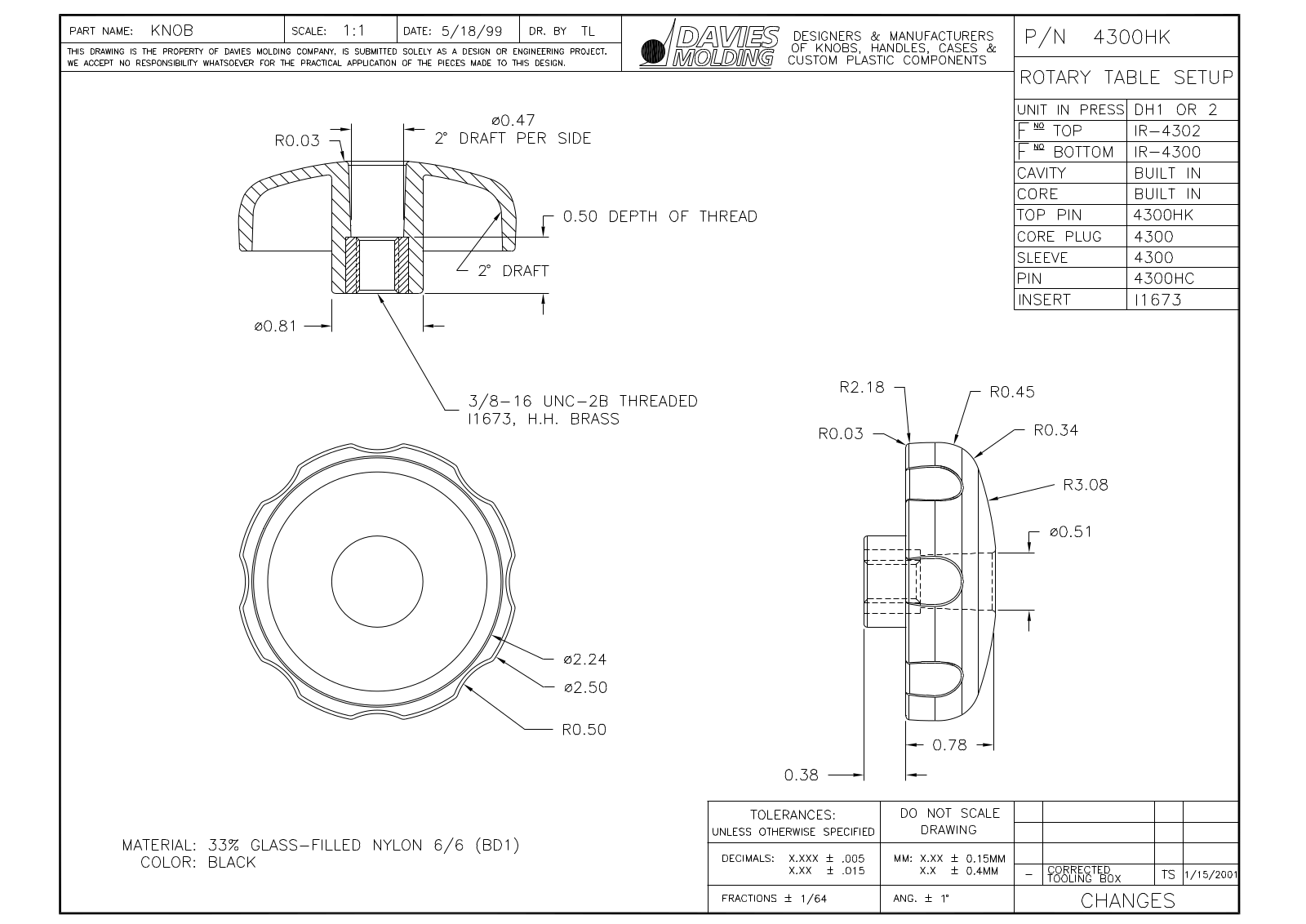 Davies Molding 4300HK Reference Drawing - ManualMachine.com