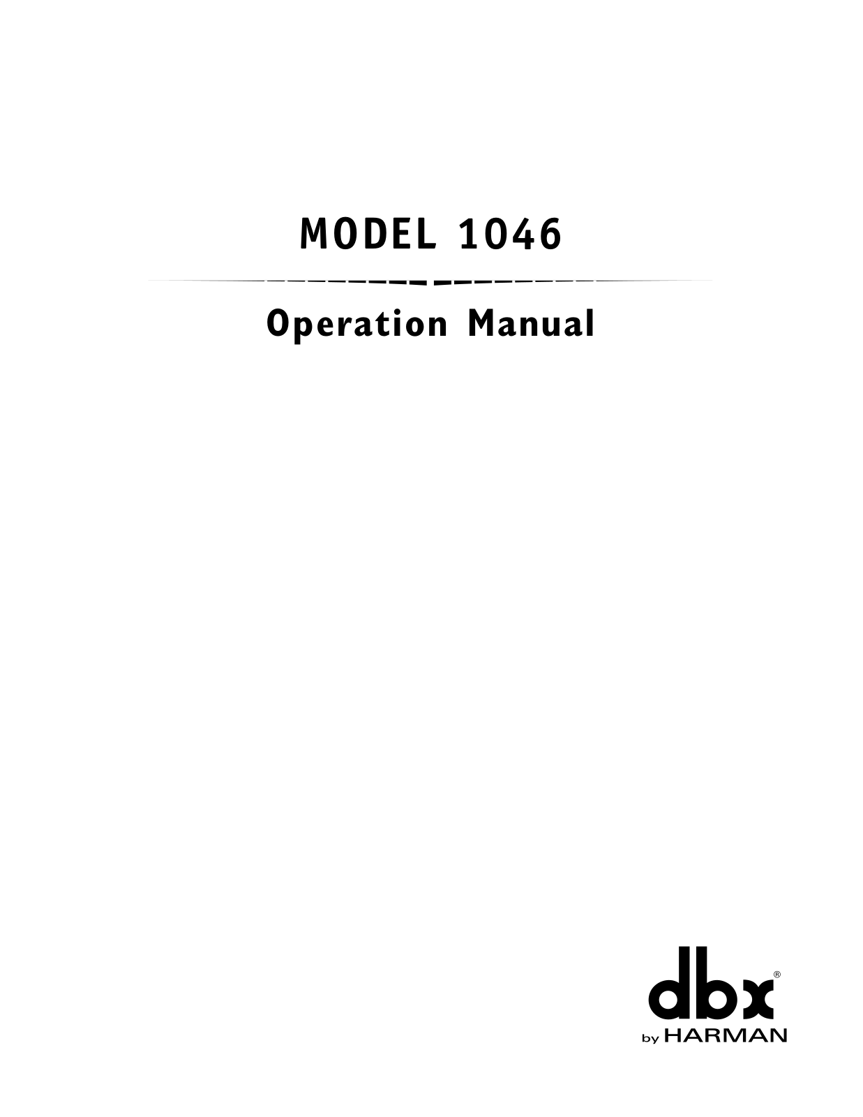 dbx 1046 User Manual