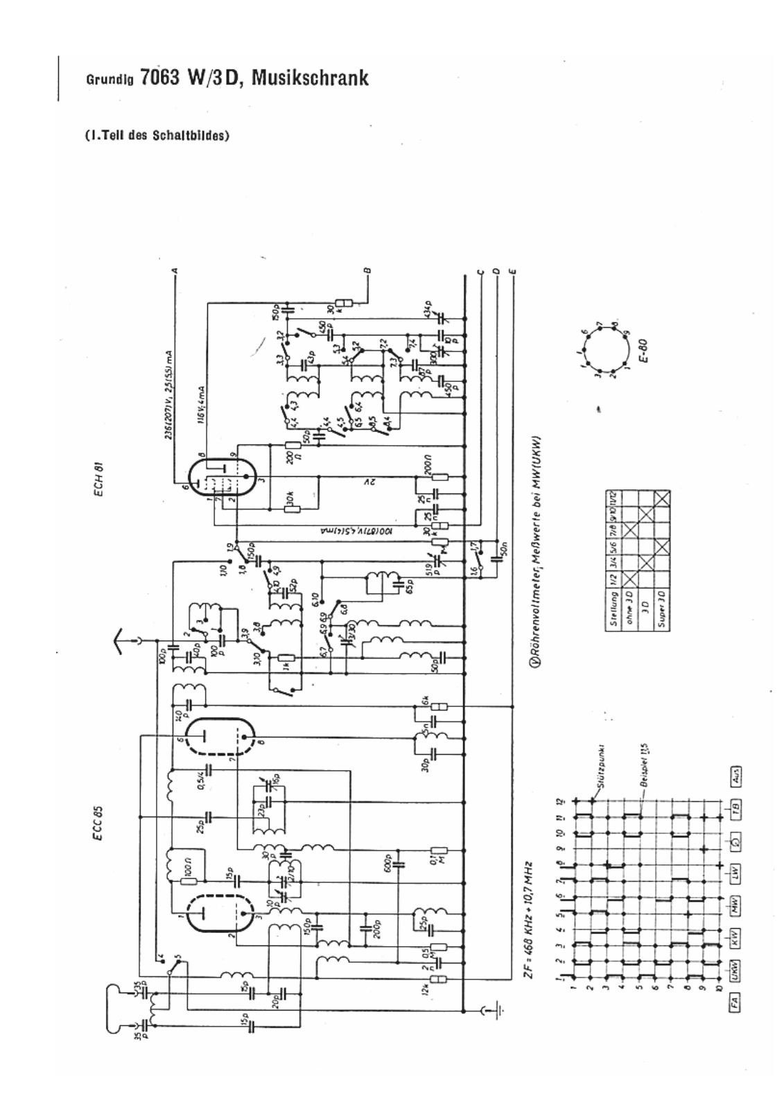 Grundig 7063-W-3-D Schematic