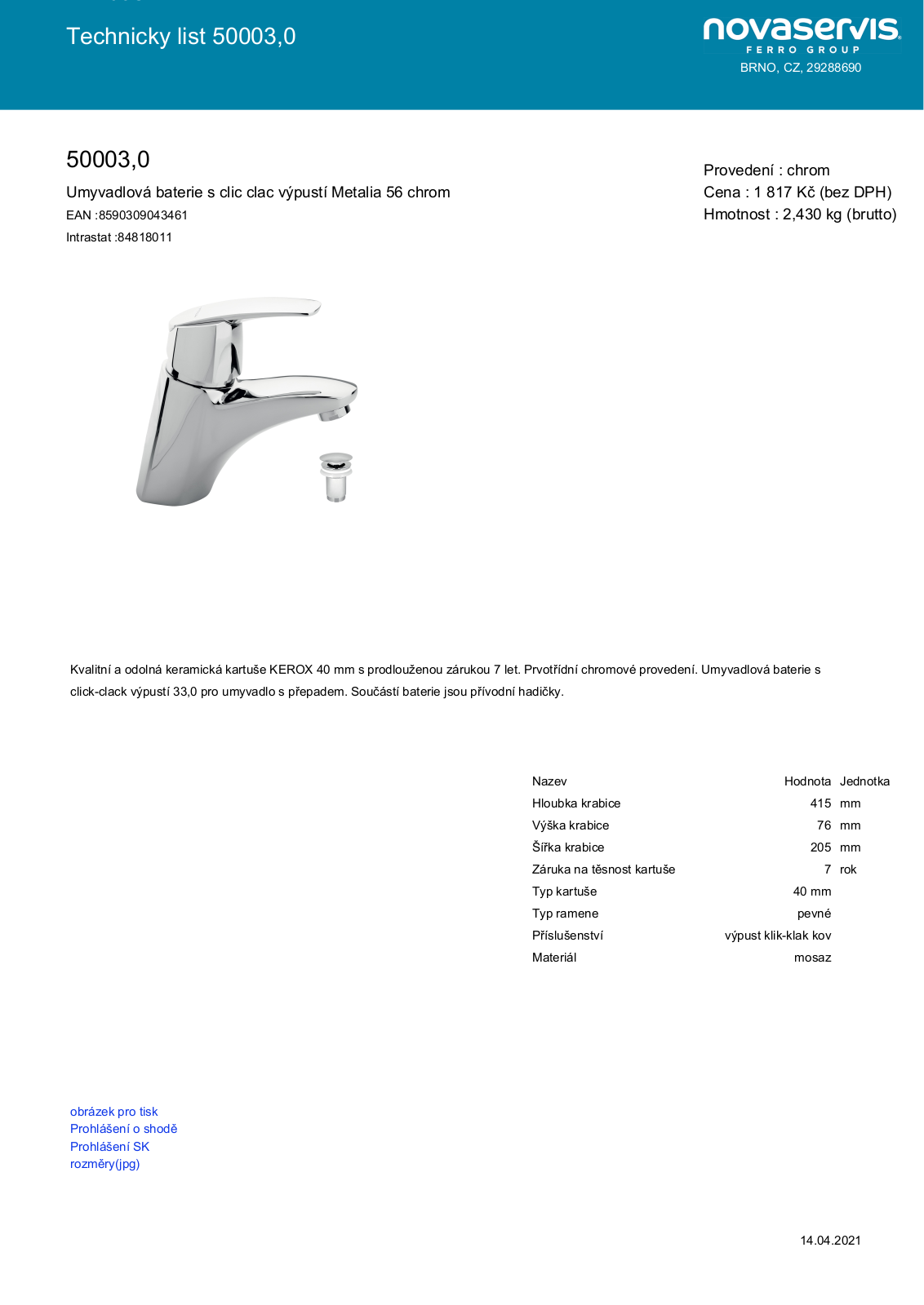 Novaservis 50003.0 User guide - ManualMachine.com