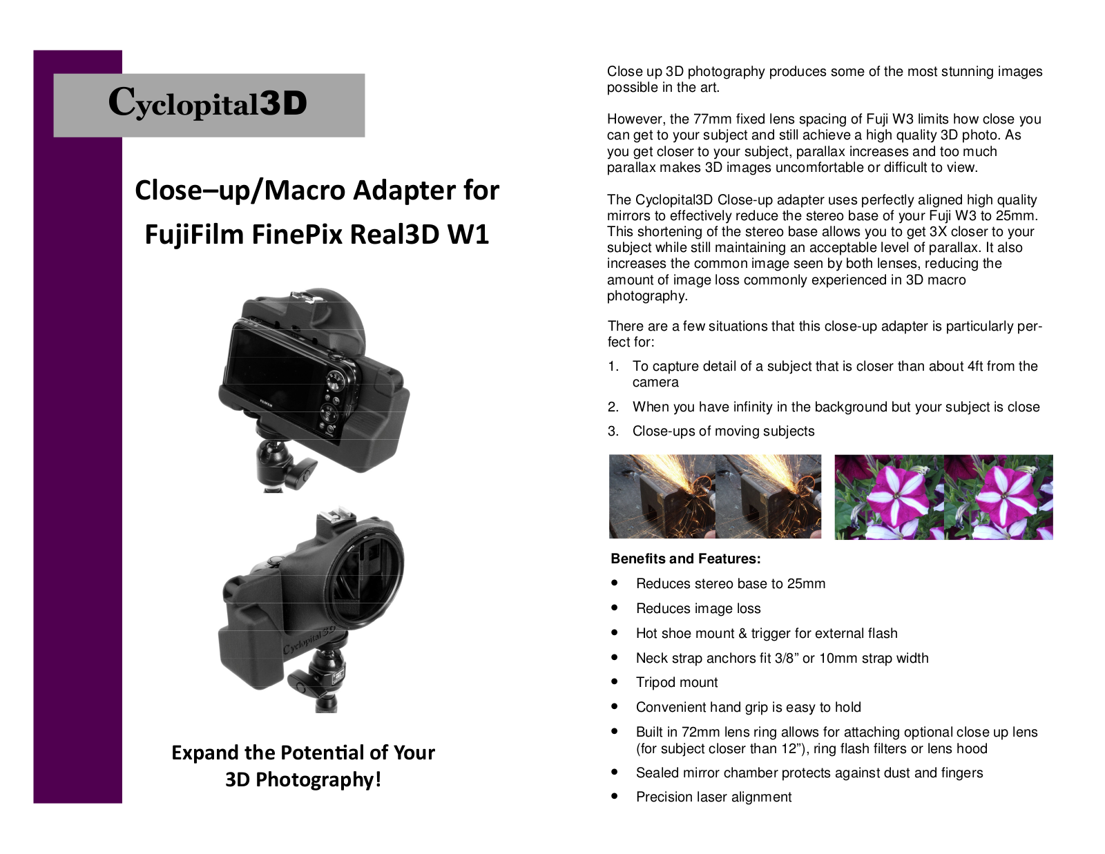 Cyclopital3D Fuji W1 Close-up Macro Adapter User Manual