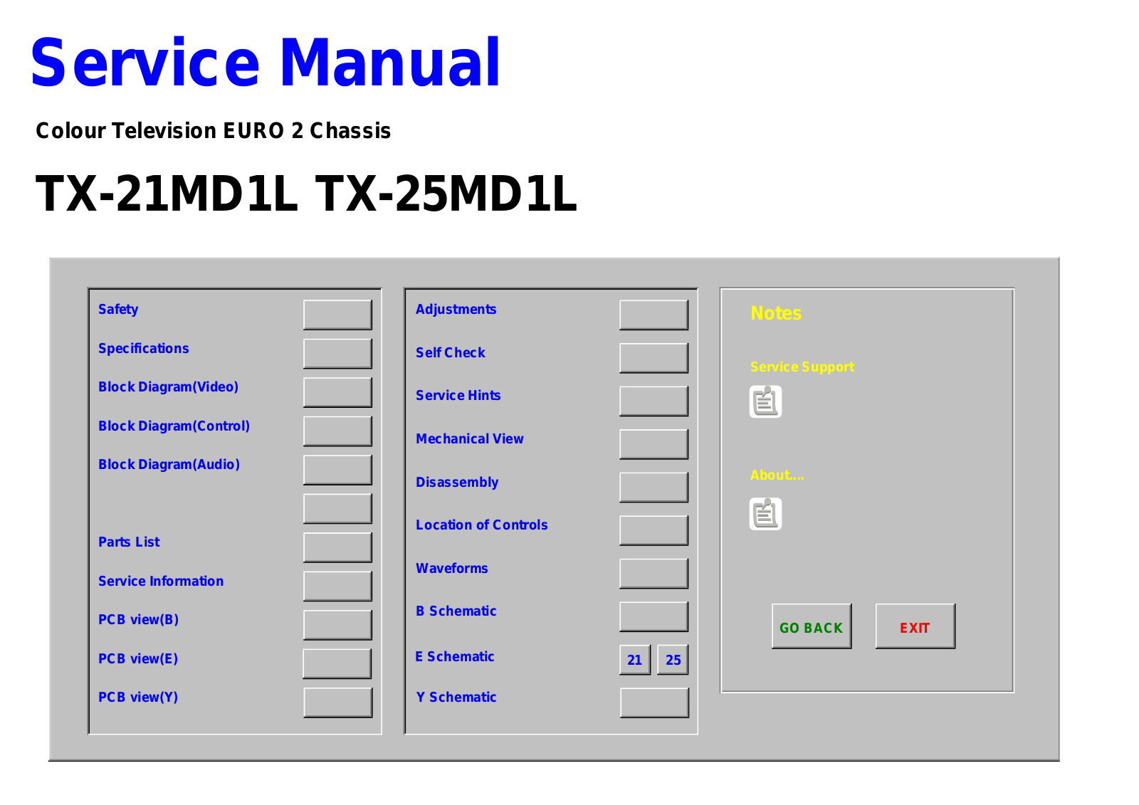 Panasonic TX-MD1L-E Service Manual