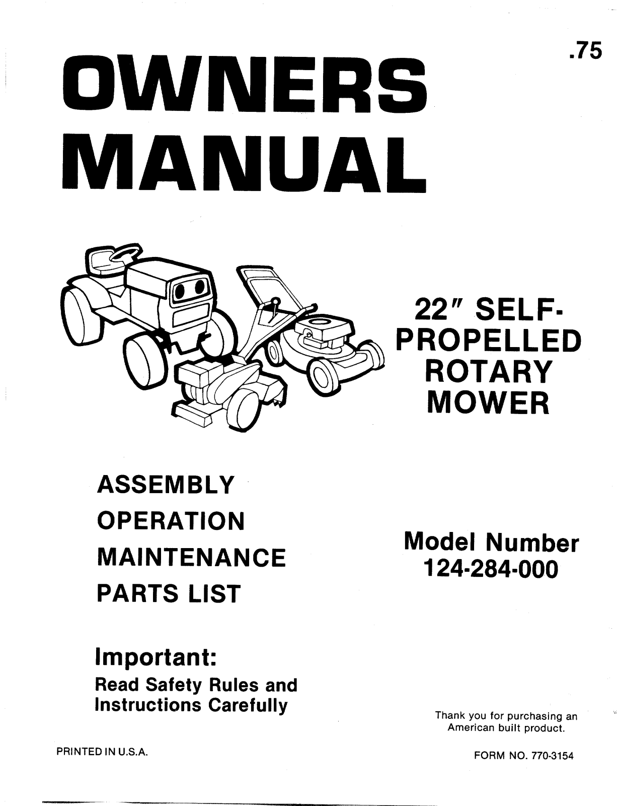 MTD 124-284-000 User Manual