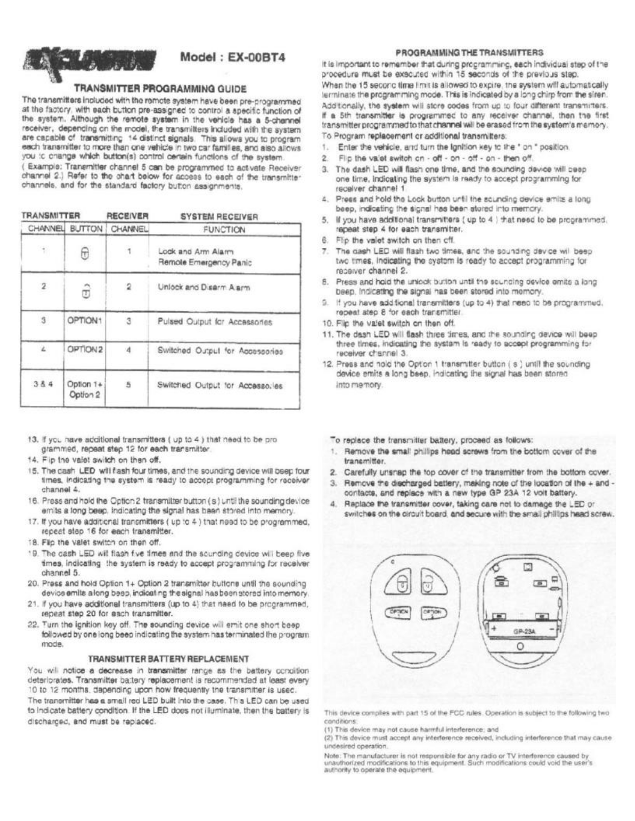 Audiovox 104T User Manual