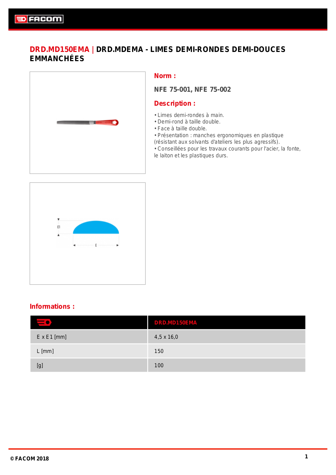 Facom DRD.MD150EMA Specification - ManualMachine.com