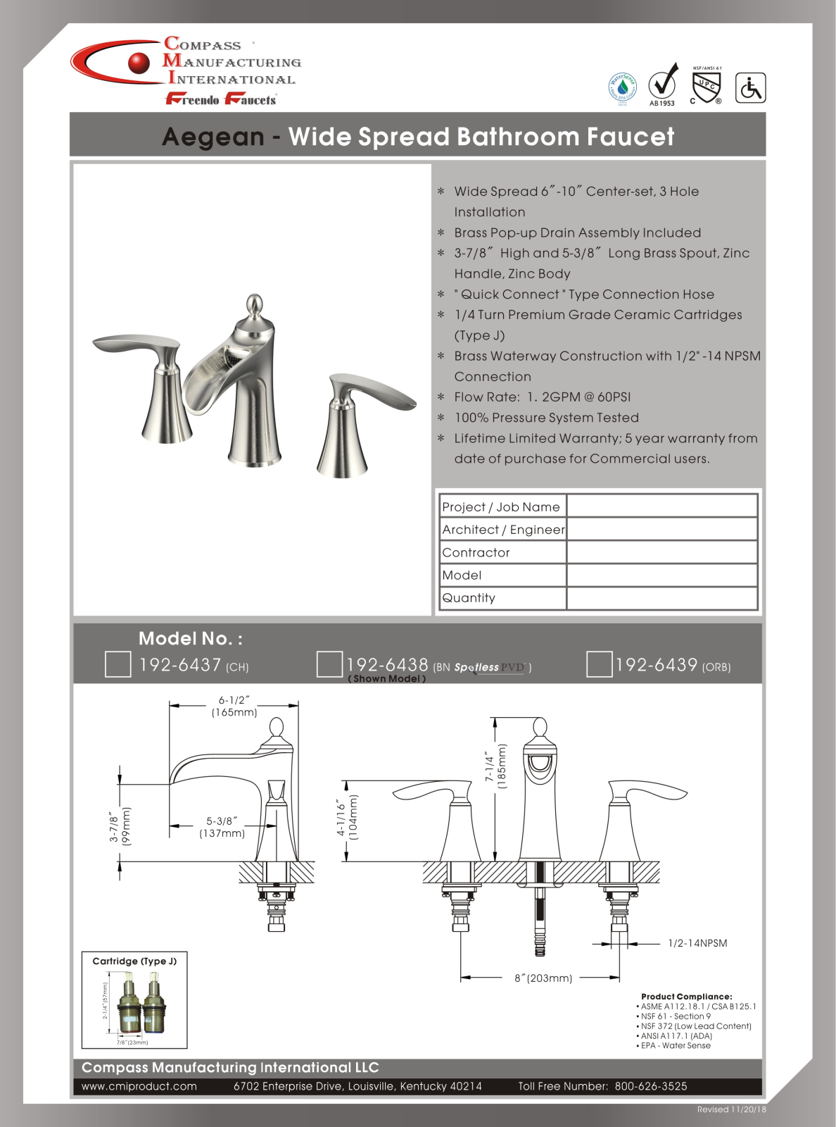 CMI QMV10089 Specifications