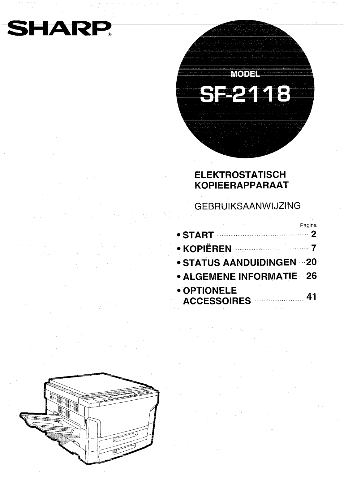 Sharp SF-2118 User Manual