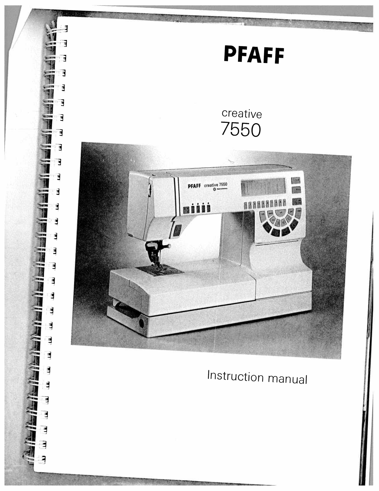 Pfaff creative 7550 User Manual