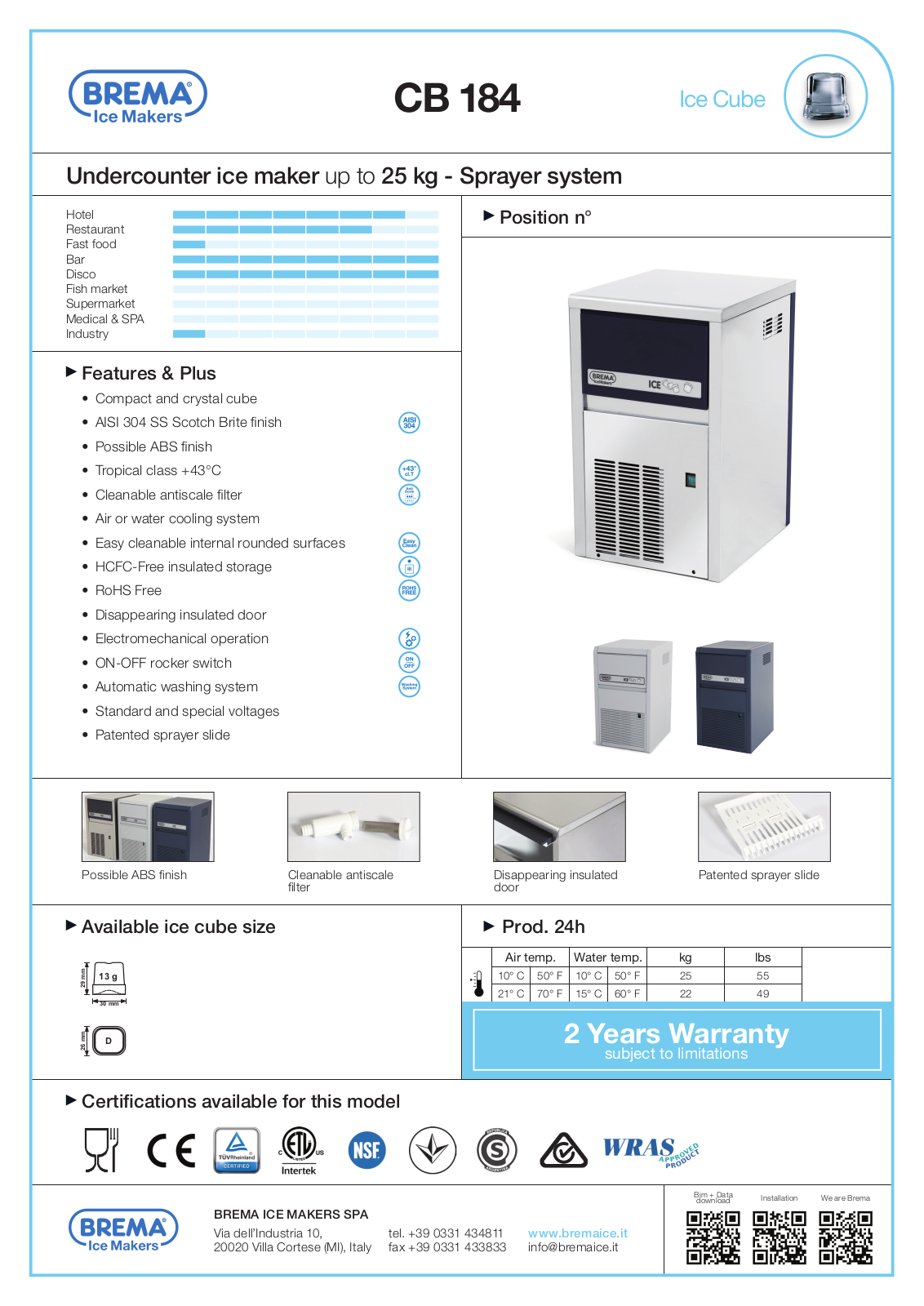 Brema CB 184 Datasheet