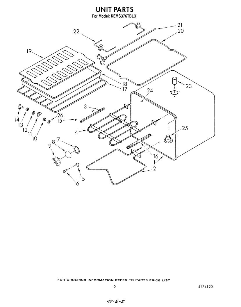 KitchenAid KEMS376TBL3 Parts List