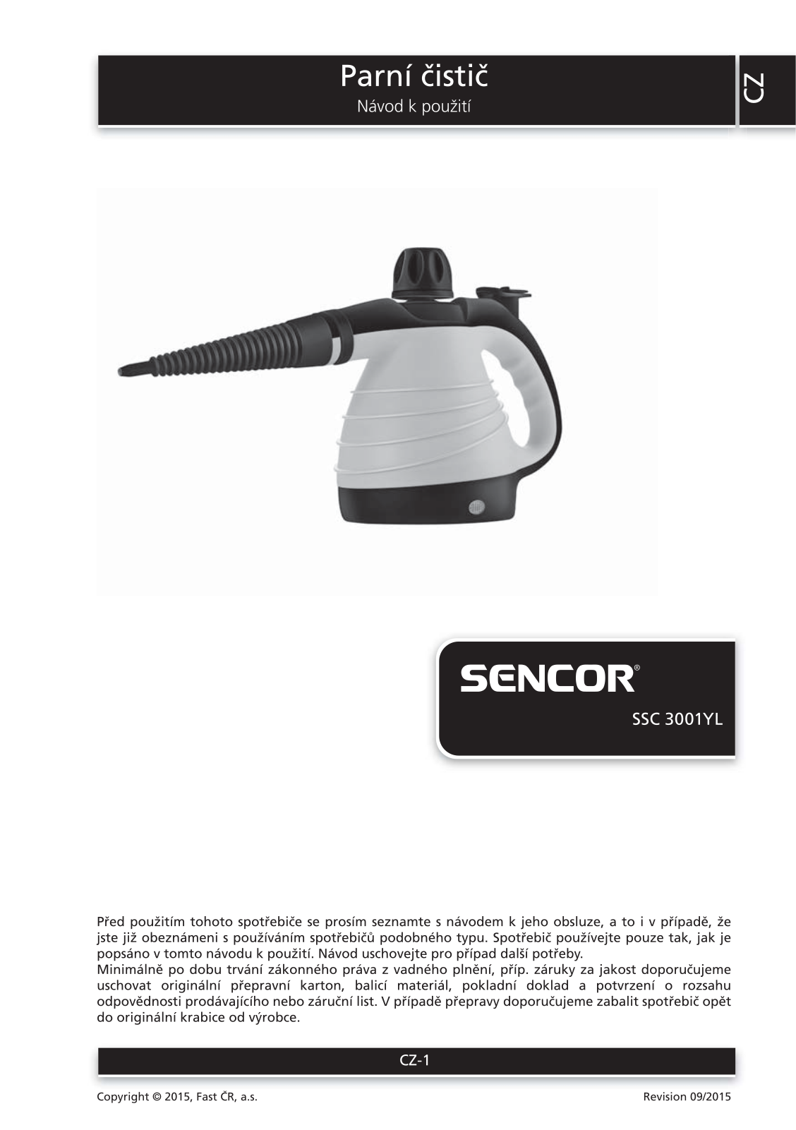 Sencor SSC3001YL User Manual