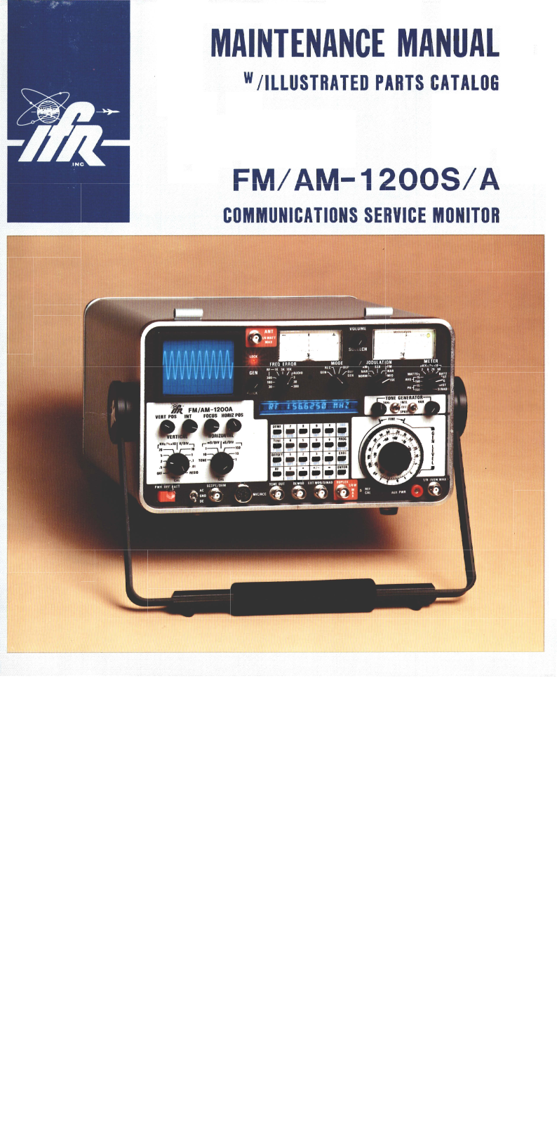 IFR FM-1200A, FM-1200S, AM-1200A, AM-1200S Service Manual