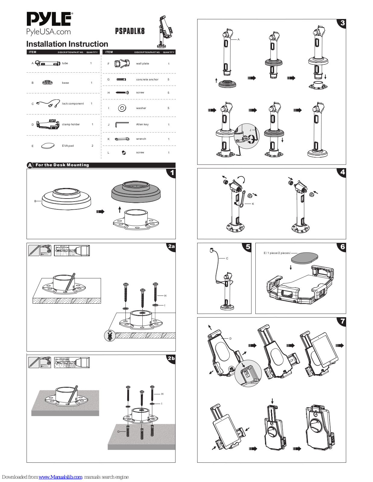 Pyle PSPADLK8 Installation Instruction - ManualMachine.com