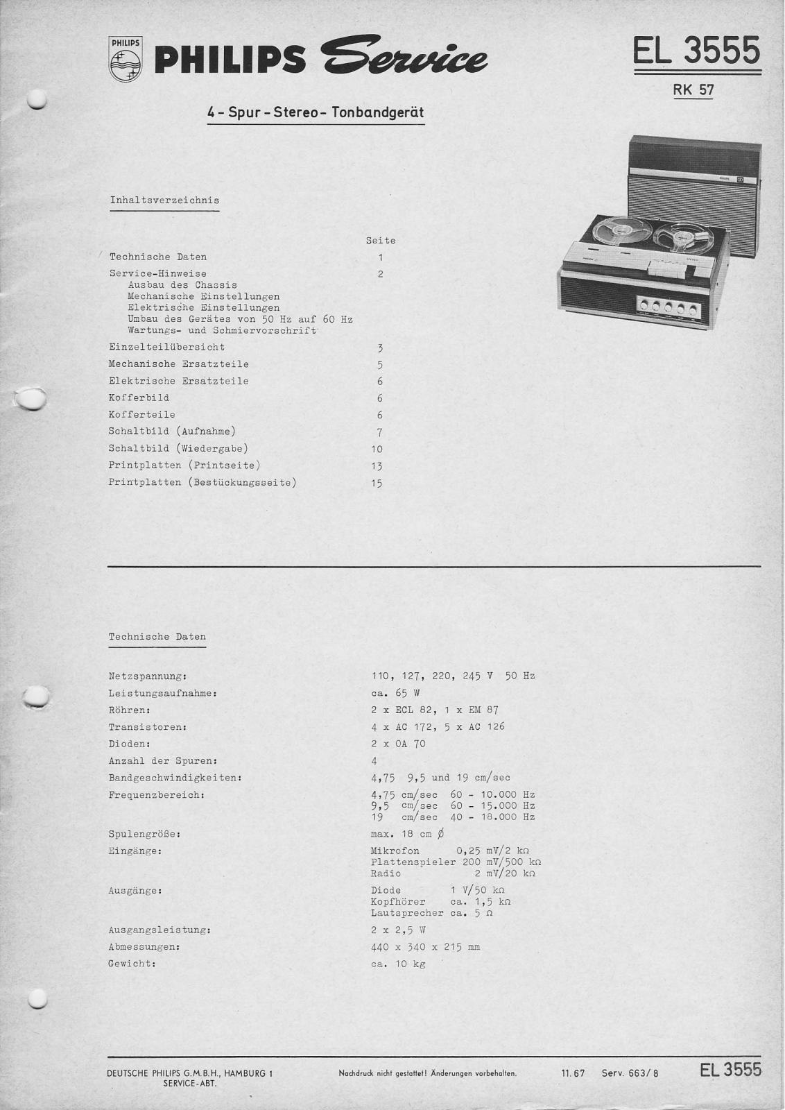 Philips EL-3555 Service Manual