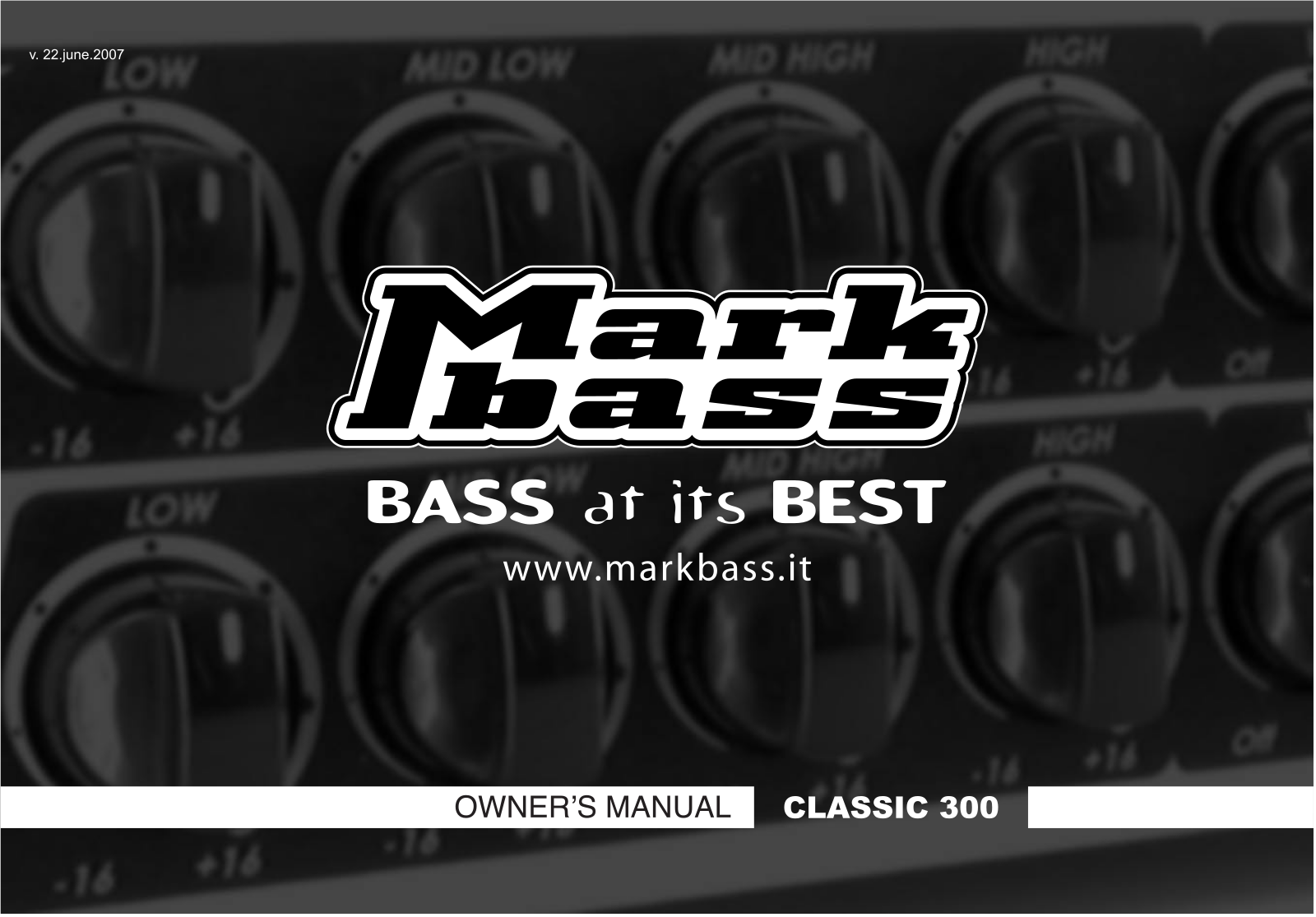 Markbass Classic 300 User manual