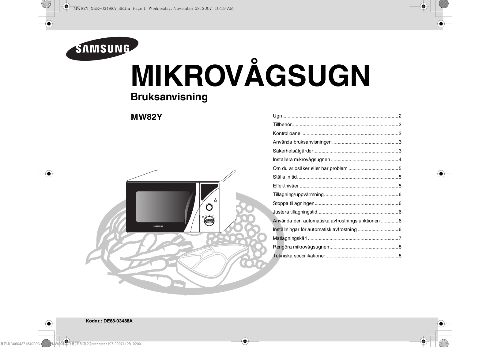 Samsung MW82Y User Manual