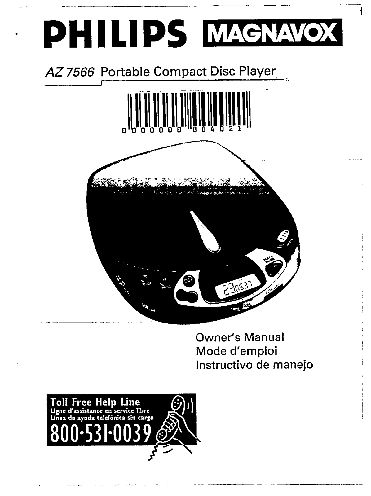 PHILIPS AZ7566 User Manual