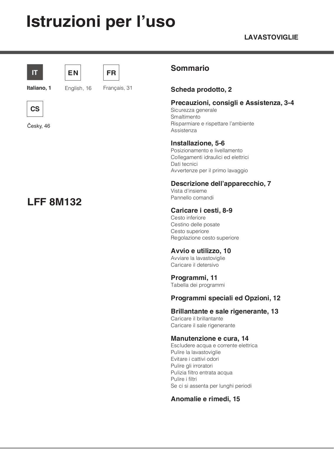 Hotpoint LFF 8M132 IX EU User Manual