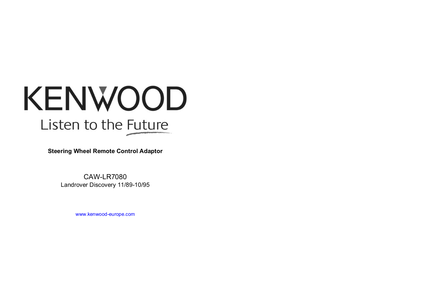 Kenwood CAW-LR7080 User Manual