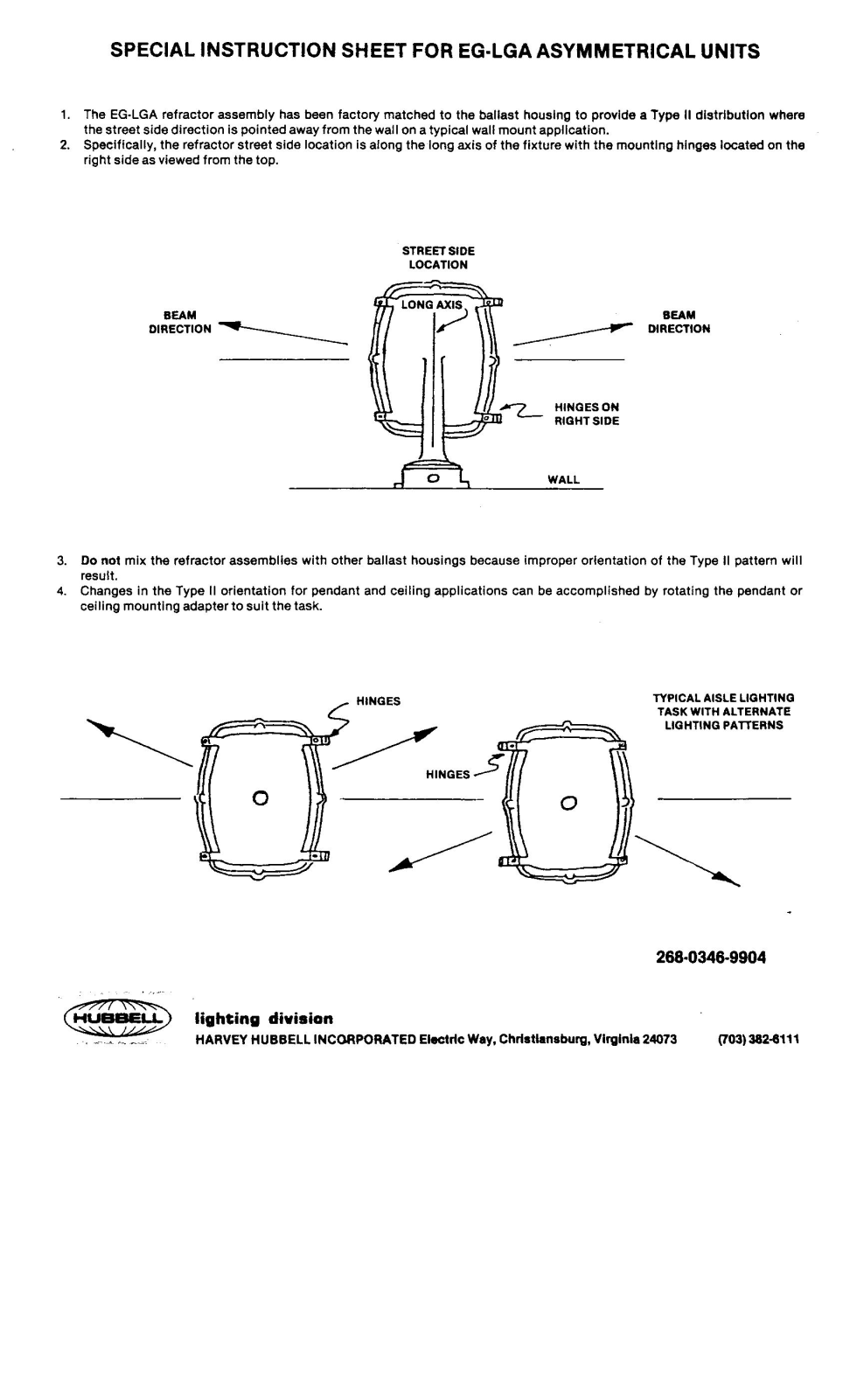 Hubbell Lighting EG-LGA User Manual