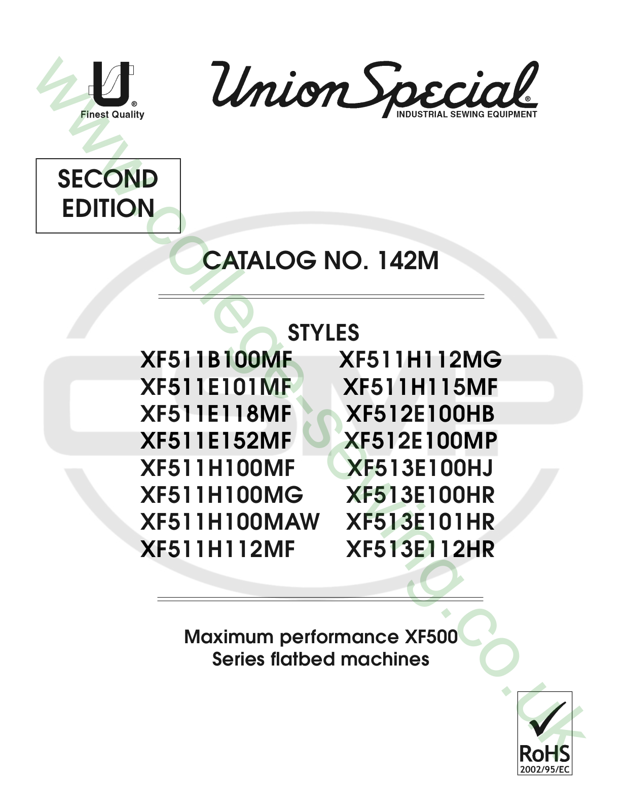 Union Special 142M Parts Book