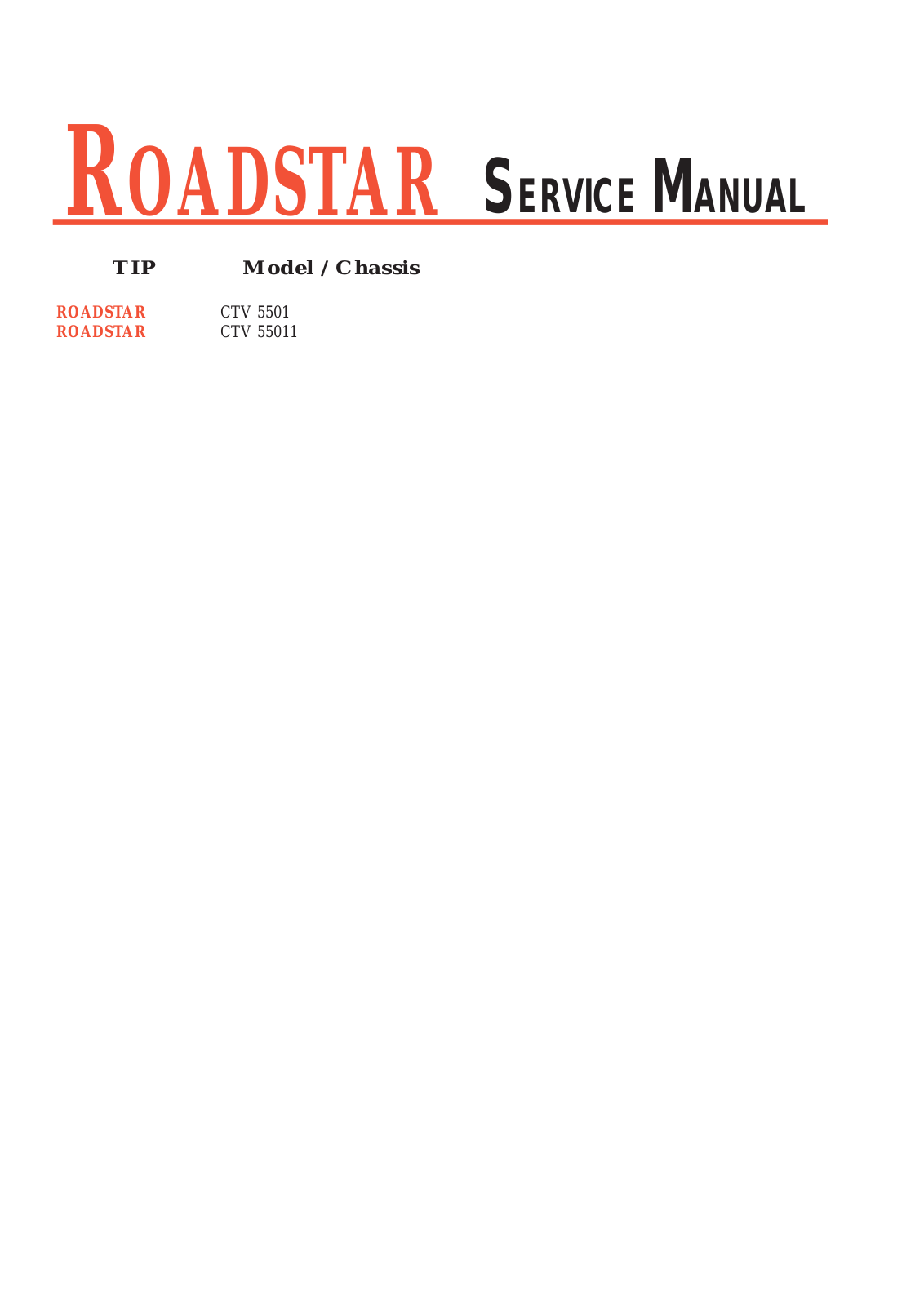 Roadstar CTV5501, CTV55011 Schematic