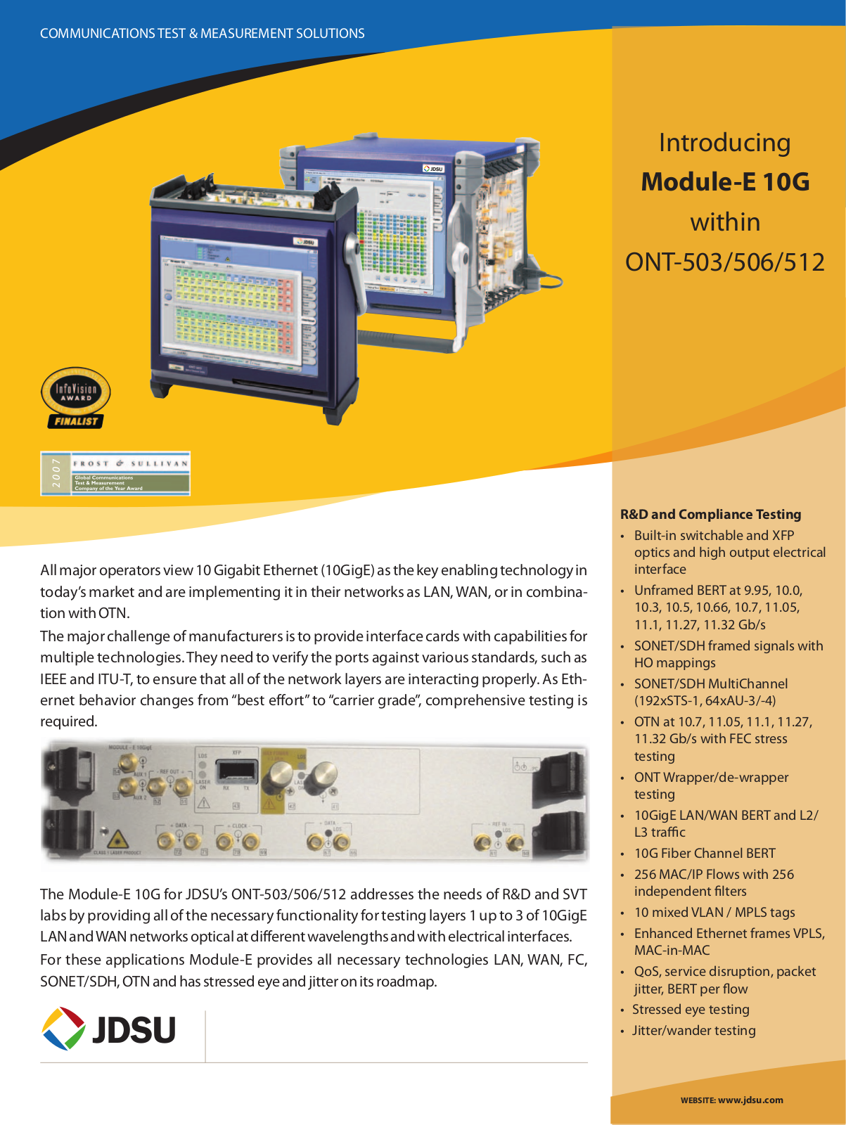 JDS Uniphase E 10G User Manual