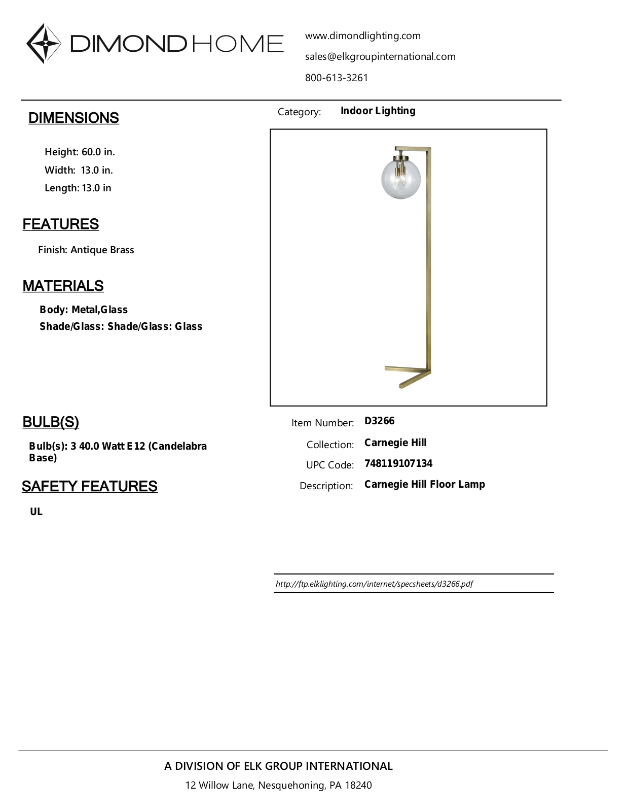 ELK Home D3266 User Manual