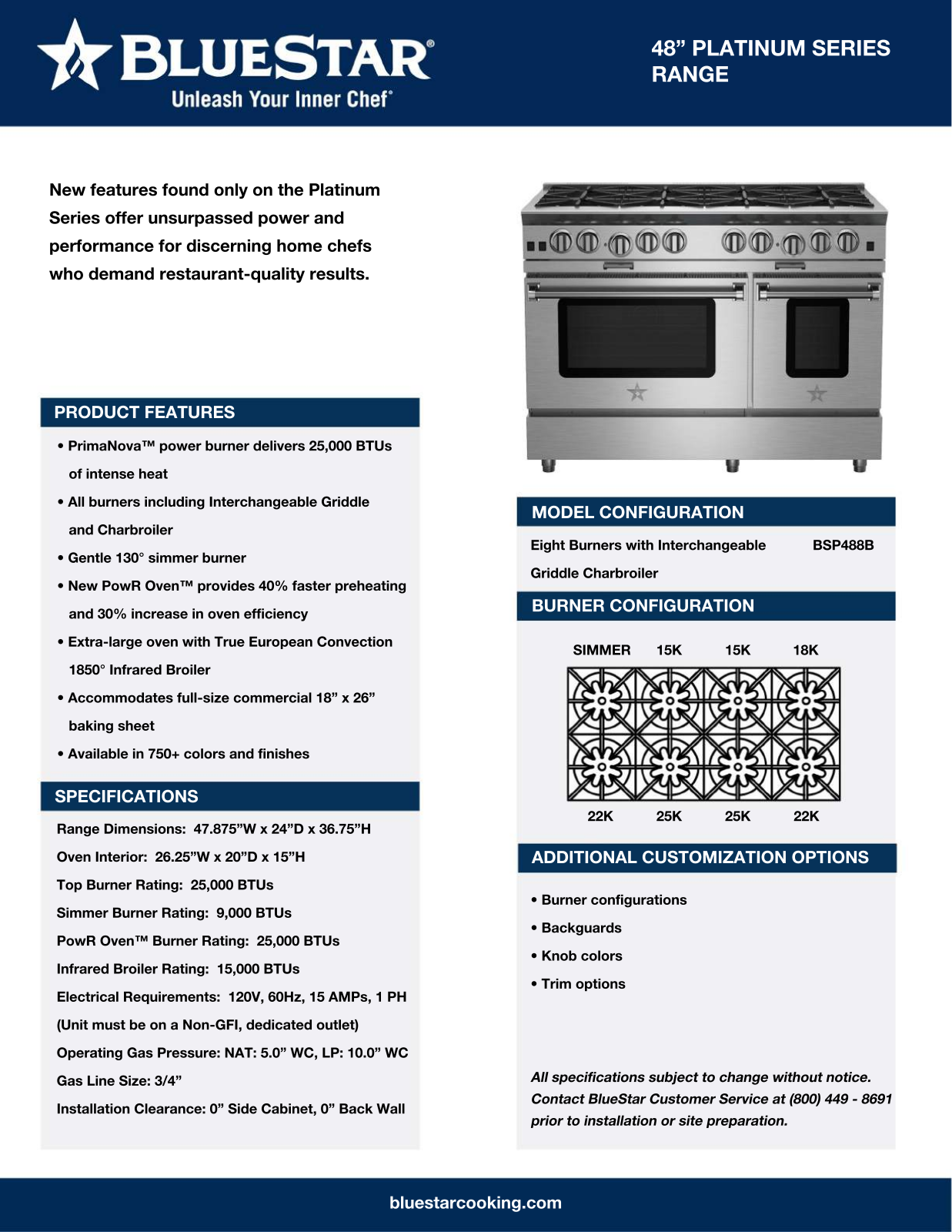 BlueStar BSP488BLCC Specs - ManualMachine.com