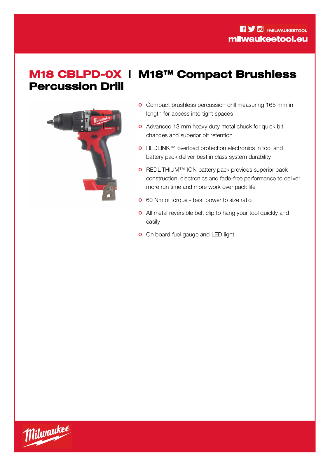 Milwaukee M18 CBLPD-0X User Manual