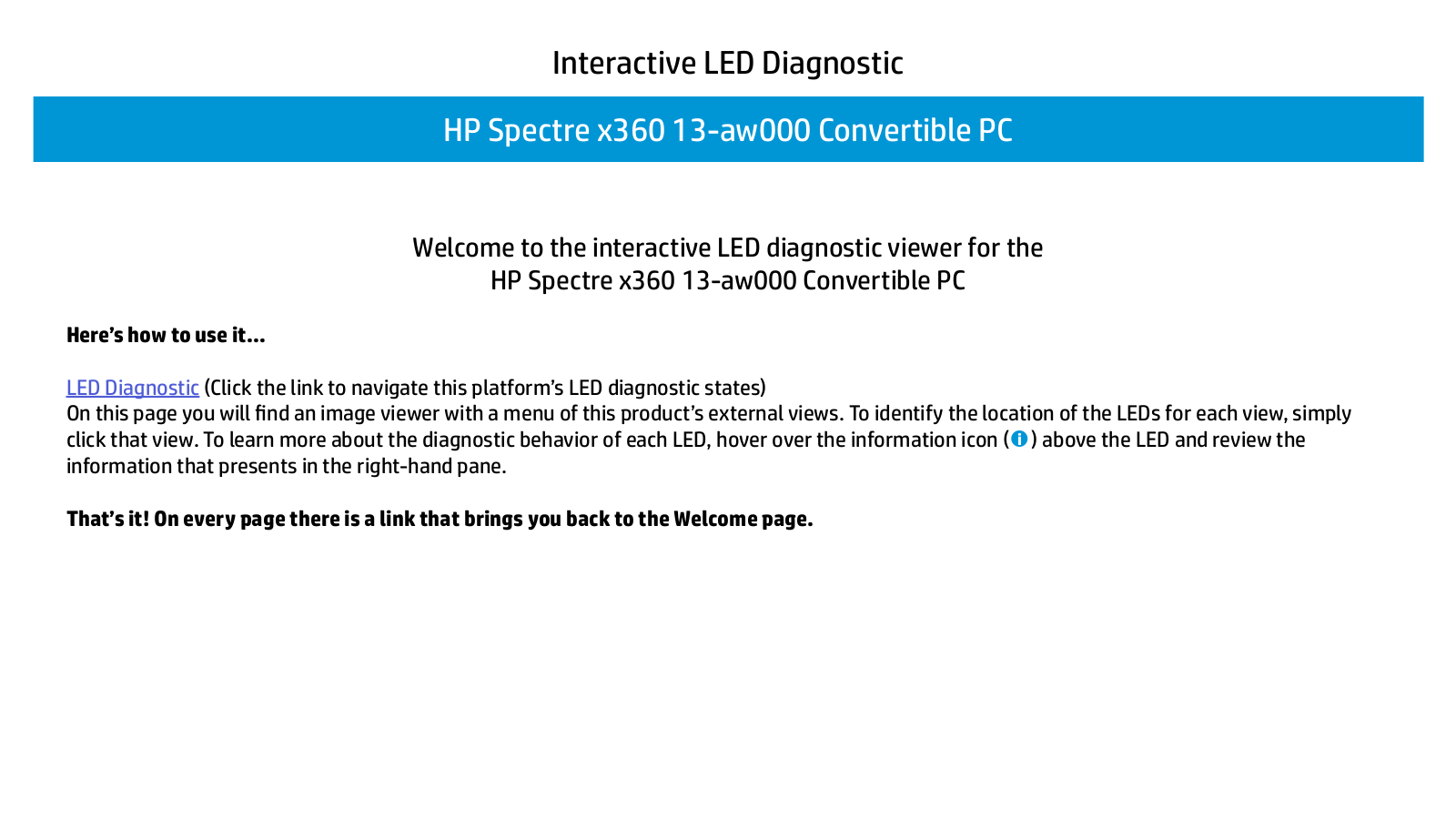 HP Spectre x360 13-aw0000 Diagnostic Codes