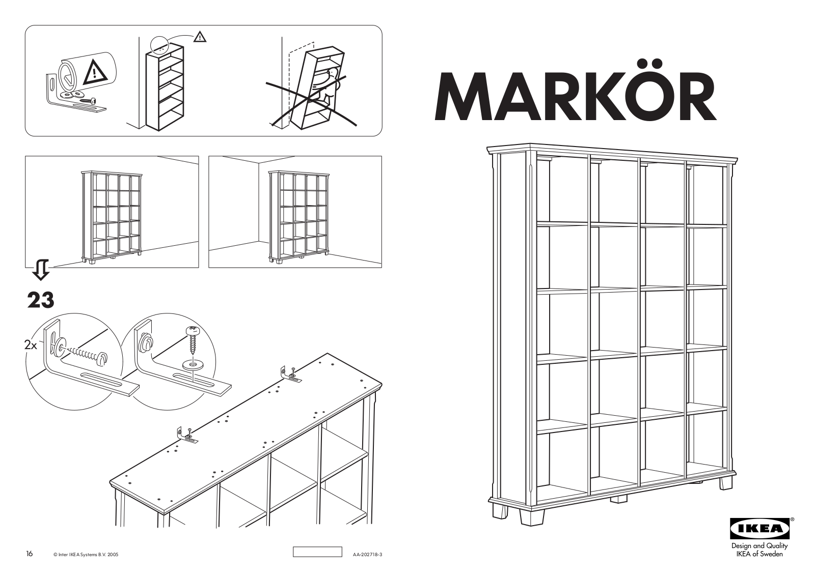 IKEA MARKÖR BOOKCASE 59 1/2X75 5/8