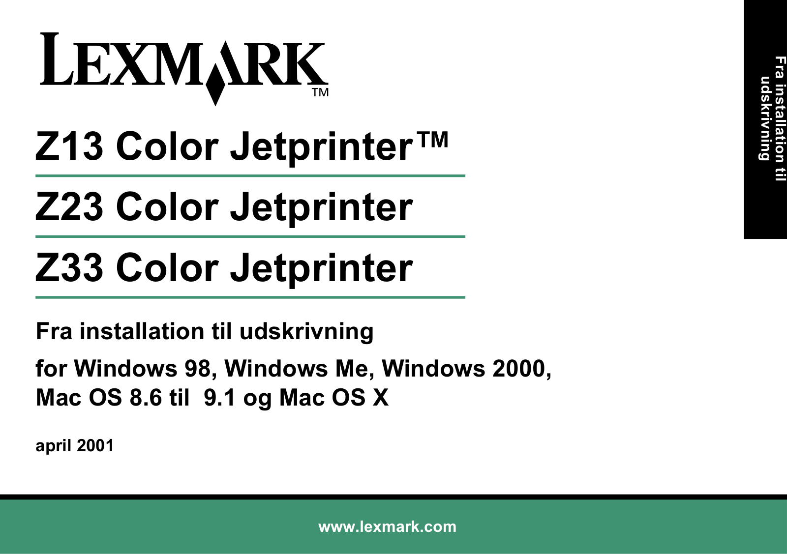 Lexmark Z33, Z23, Z13 Installation Manual