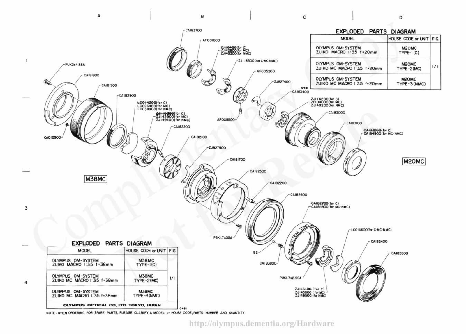 OLYMPUS M38MC Service Manual