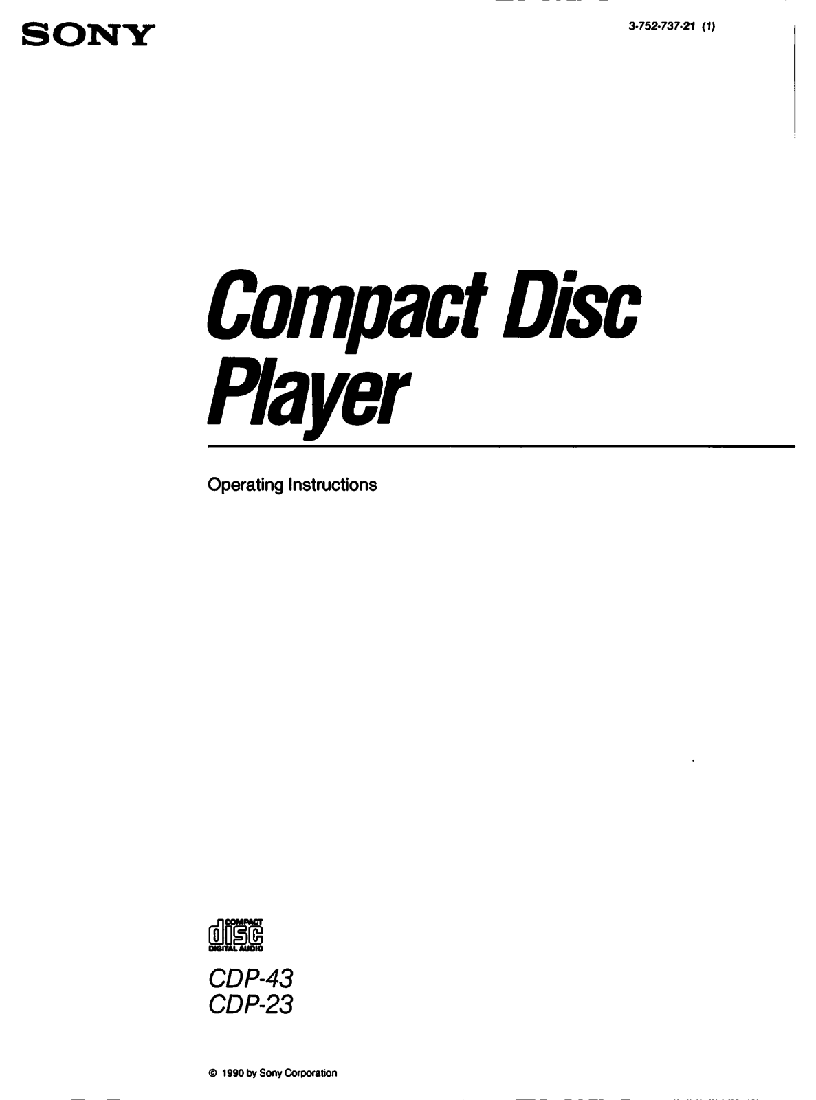 Sony CDP-43 User Manual