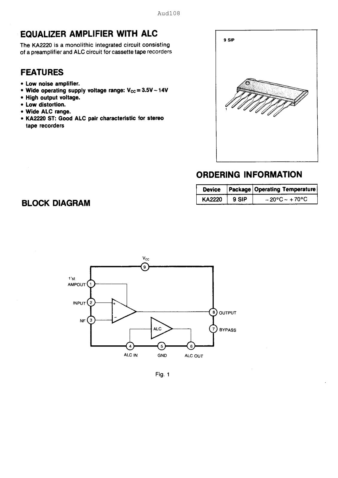 Samsung KA2220 Datasheet