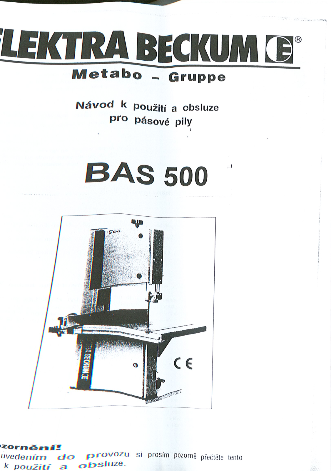 ELEKTRA BECKUM BAS 500 User guide - ManualMachine.com