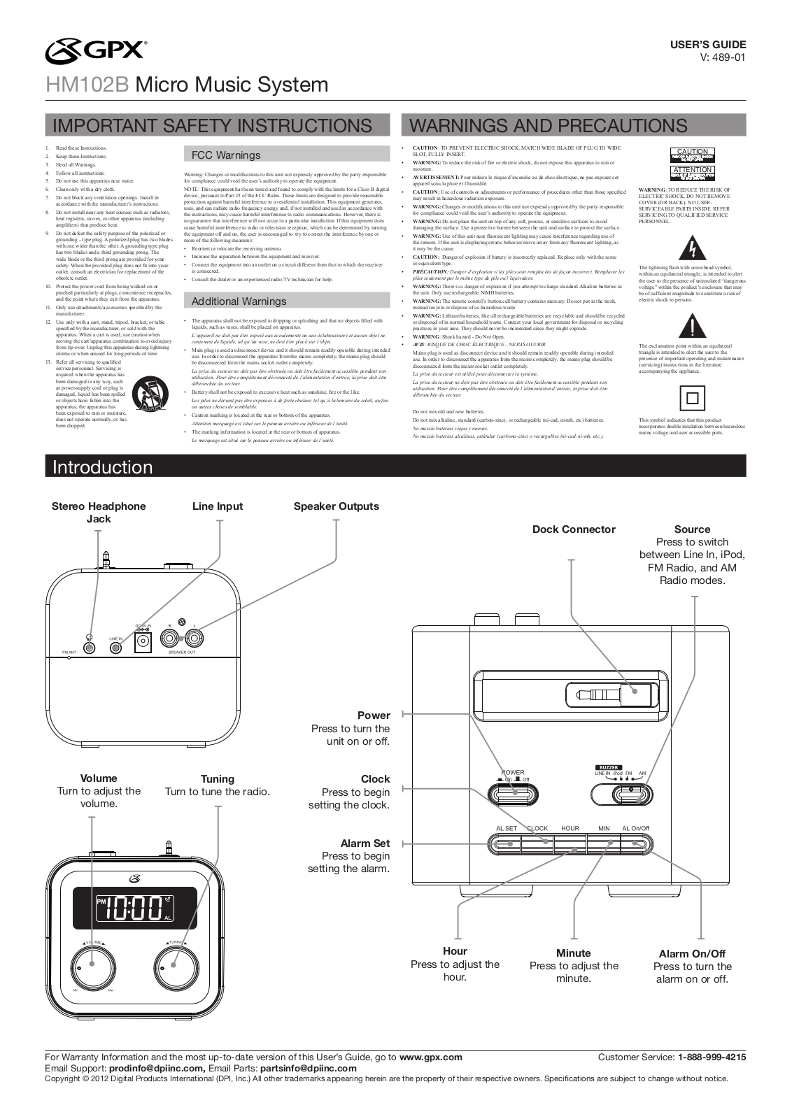 GPX HM102B User Manual