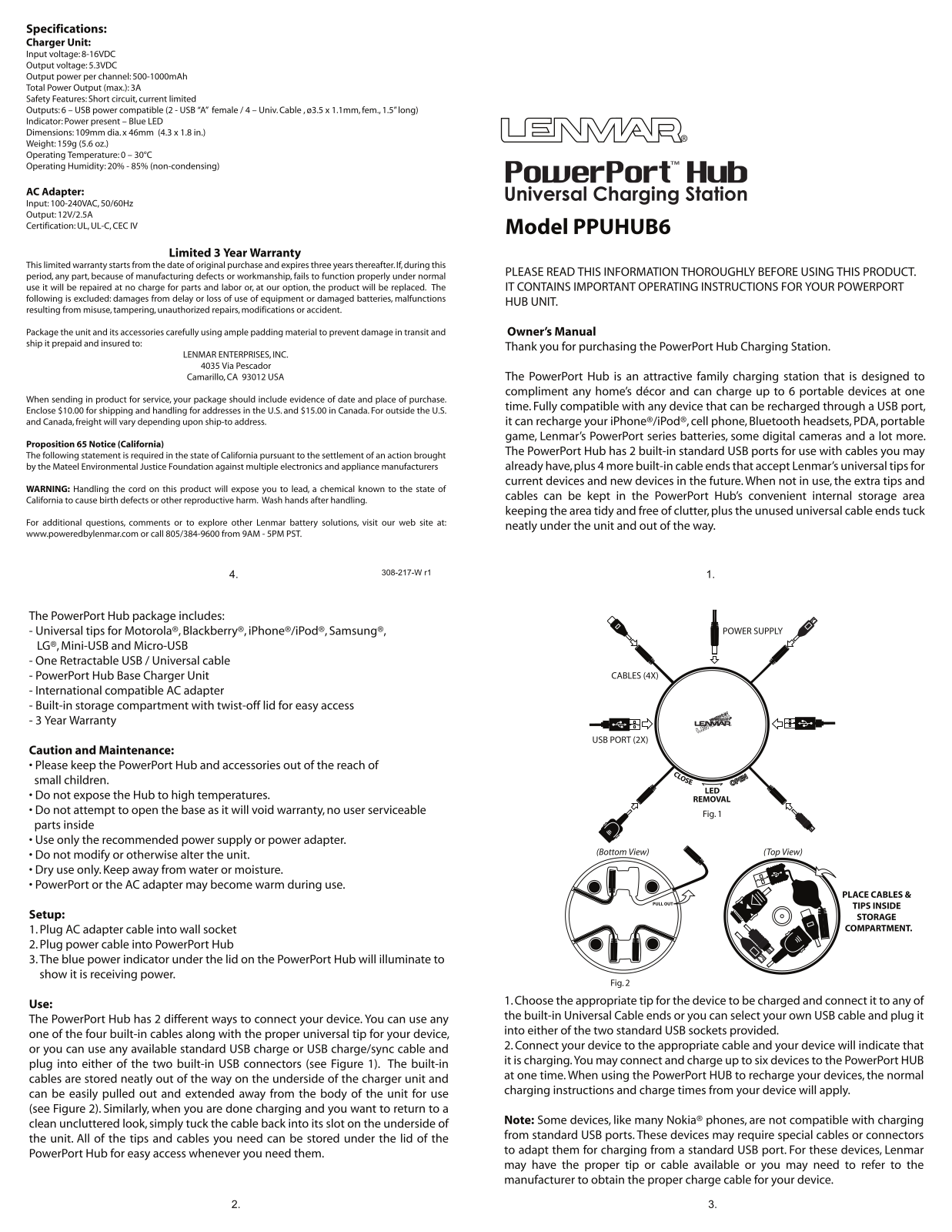 Lenmar Enterprises PPUHUB6 User Manual