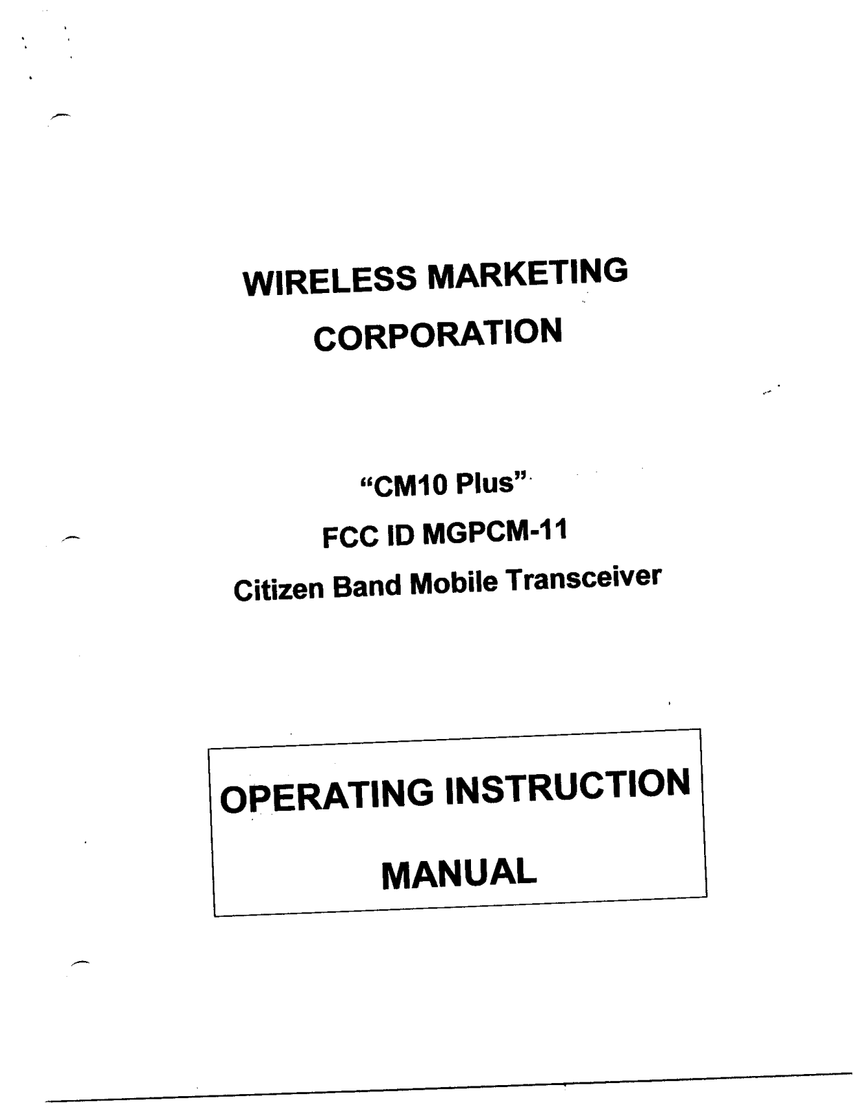 Wireless CM 11 Users Manual