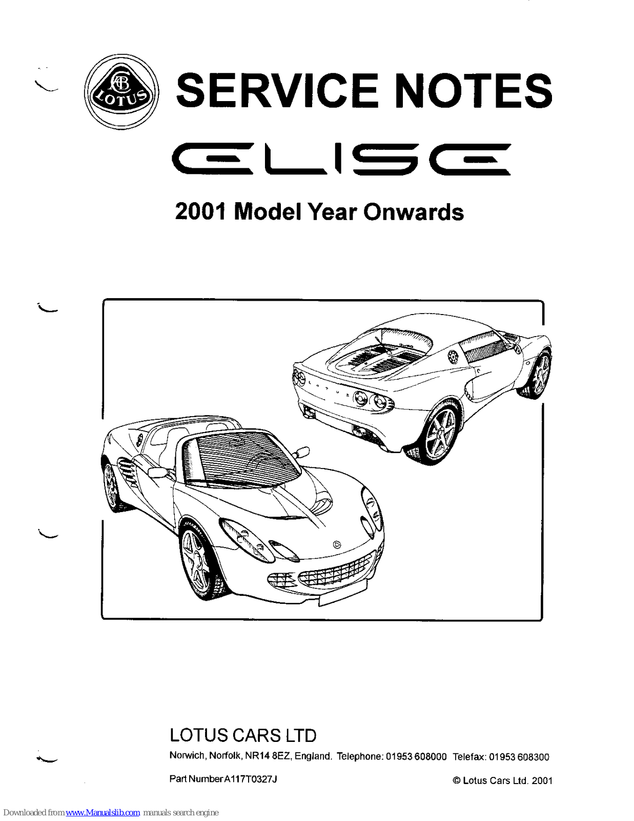 Lotus Elise 2001 Service Notes - ManualMachine.com