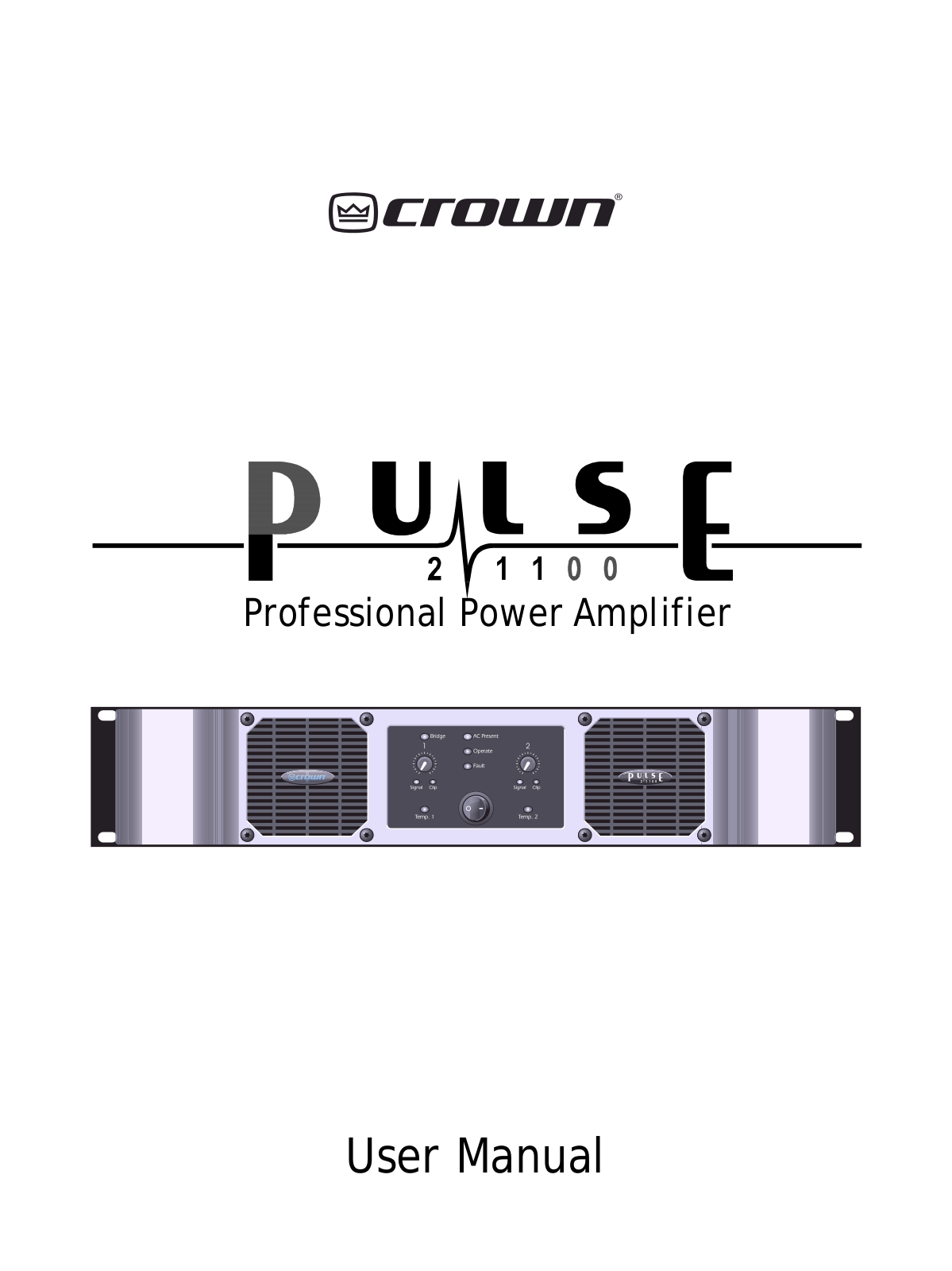 Crown Pulse 2-X-1100 Owners manual
