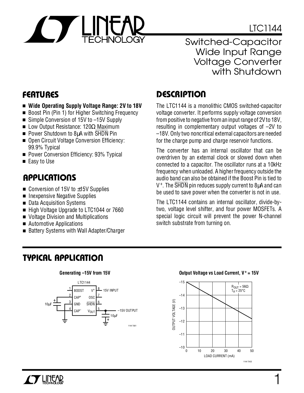 Linear Technology LTC1144 Datasheet