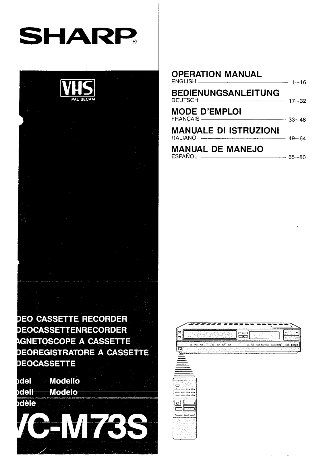 Sharp VC-M73S User Manual