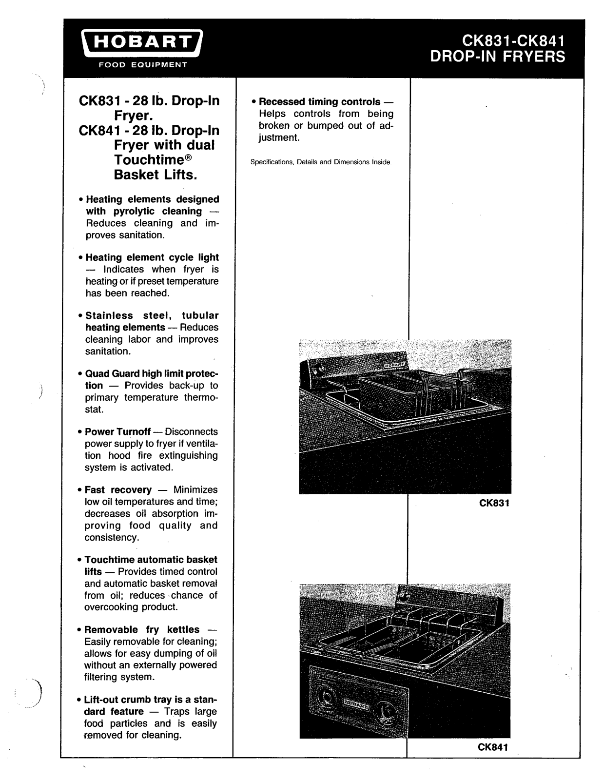 Hobart CK831 User Manual