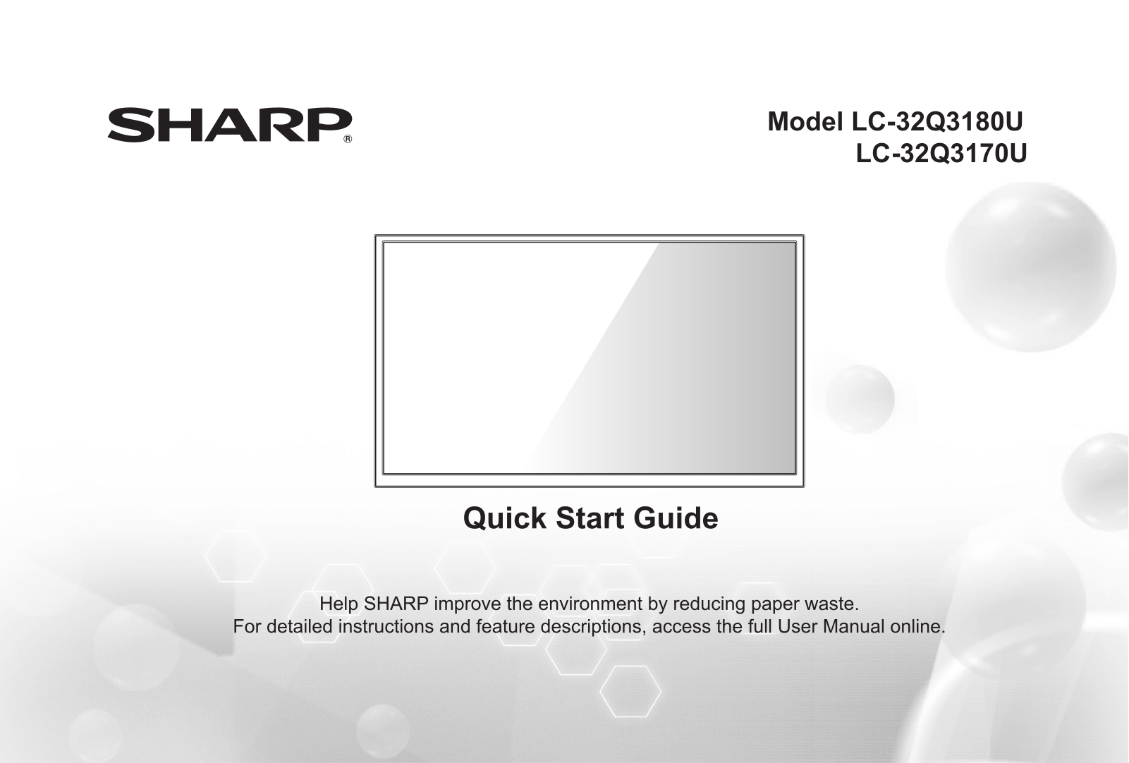 Sharp LC32Q3180U Quick Guide